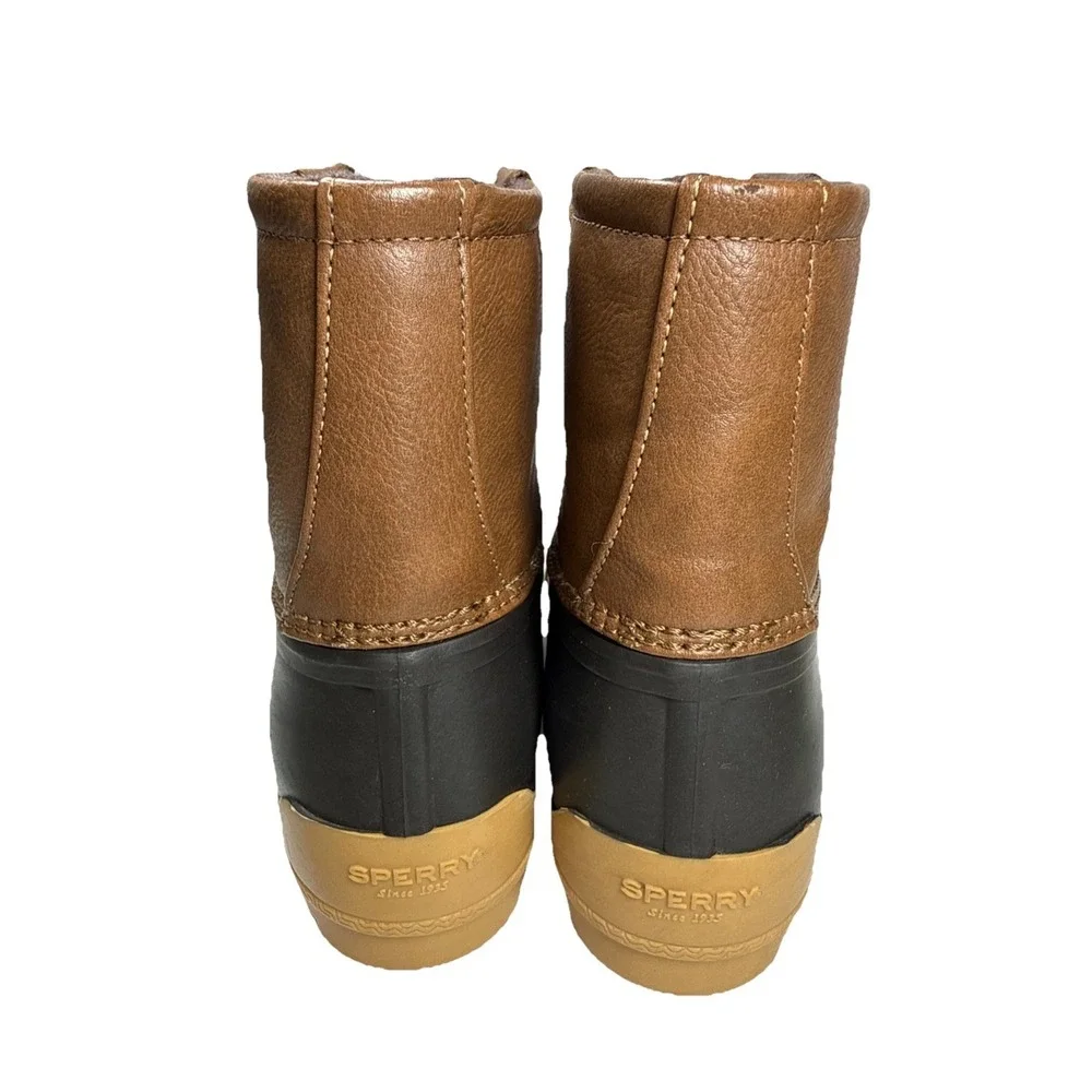 Sperry Youth Duck Boots Size 6 Brown Black Lace Up Ankle‎
